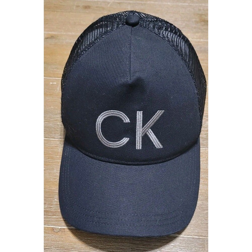 Calvin Klein Adjustable Black Baseball Cap Trucker Hat Snapback Logo Designer